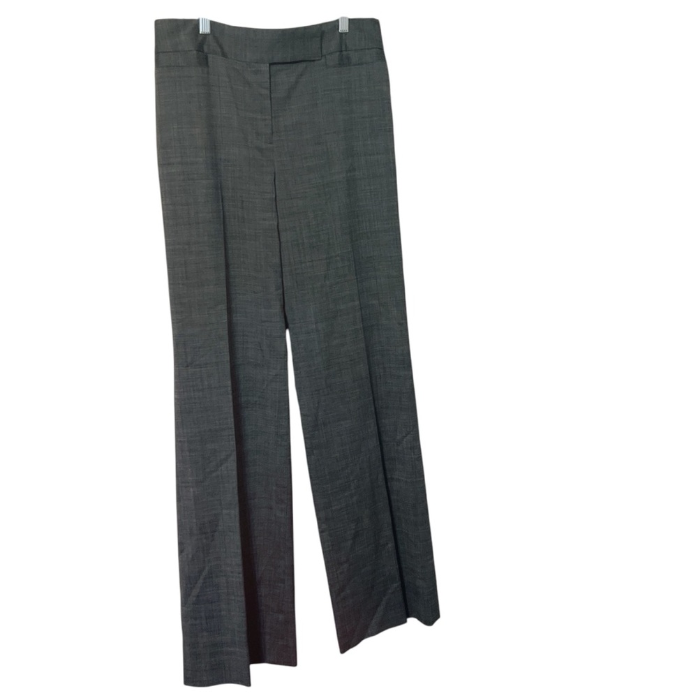 Ann Taylor Wool / Silk Blend Straight Leg Trousers Gray and Blue Pinstripe Sz 8